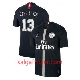 Paris Saint-Germain Fodboldtrøjer Dani Alves 13 Jodan Sort 3. sæt 2018/19 Kort ærmer